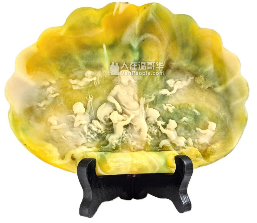 浮雕女神和天使Incolay Stone饰盘 $20 ( 7x5 inch ) - 人在温哥华网 VanPeople.com