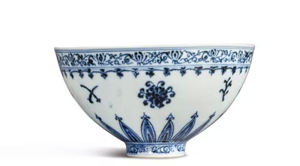 中国古磁器　清青花高碗 中国古磁器 清青花高碗